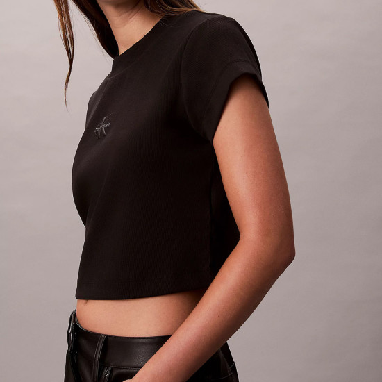 Calvin Klein Γυναικεία κοντομάνικη μπλούζα Monogram Logo Baby Tee